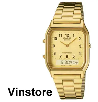 Gold casio hot sale watch men