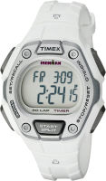 Timex Womens Ironman 30-Lap Digital Quartz Mid-Size Watch White/Silver-Tone