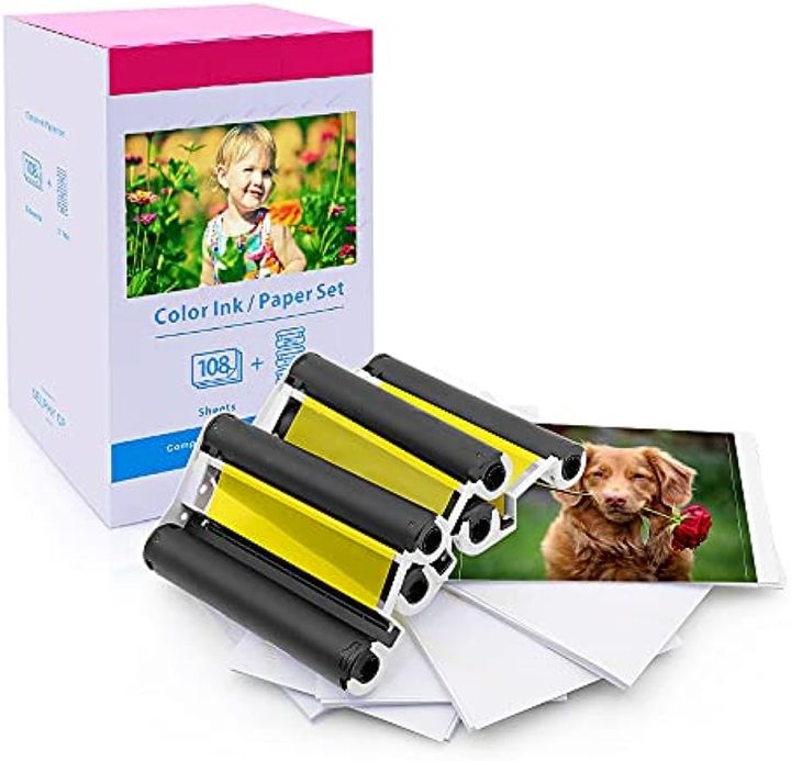 Compatible Canon Selphy CP1300 Ink and Paper KP-108IN KP108 Color Ink  Cartridges and 108 Sheets 4x6 Photo Paper Glossy for Canon Selphy CP1300,  CP1200, CP1000, CP910, CP900 Compact Photo Printers