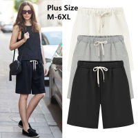 Large Size Summer Cotton Casual women shorts Plus Size Loose Ladies shorts Female Solid Color short pant