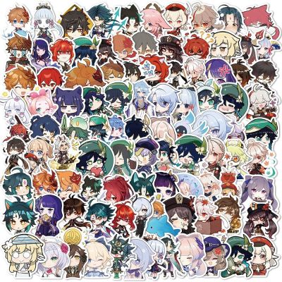 Cute Genshin Impact Stickers Anime Game Decals Sticker for Laptop Luggage Skateboard Guitar Motorcycle Kids Toys