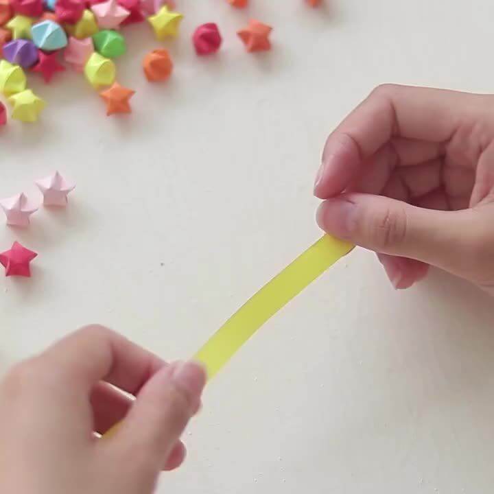 Pihuiu136520Sheets Origami Paper Stars Sky Origami Stars Strips Decoration Folding Paper DIY