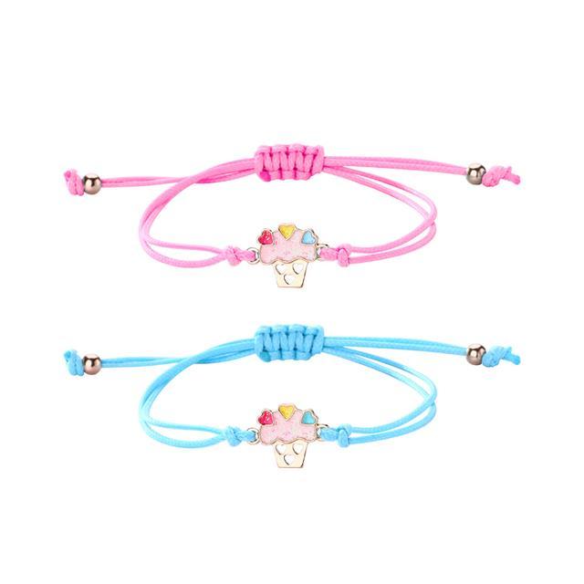 luoluo-amp-baby-2pcs-set-cartoon-ice-cream-cake-heart-best-friends-charms-bracelet-adjustable-chain-bracelets-for-kids-jewelry