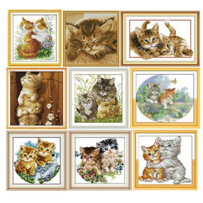 【CC】 Kits 11CT14CT Animals Printed Pattern Crafts Chinese Needlework Counted Embroidery Accessories