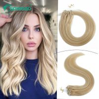 Straight Micro Loop Hair Extensions Human Hair Balayage Blonde Hair 50Pcs/Set Microlink Hair Extensions Fusion Pre Bonded Hair Wig  Hair Extensions  P