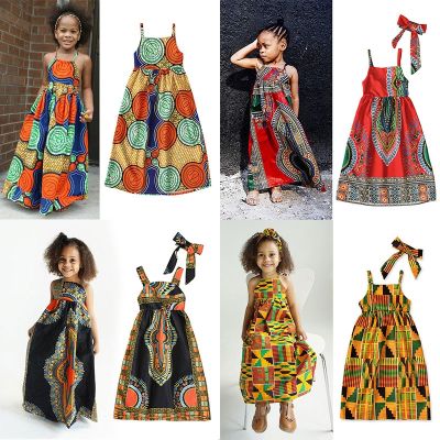 Baby Girls Bohemian Clothes African Ethnic Tribe Style Tops Dashiki Skirts Headband Kids Girls Outfit Set Summer Clothing New In