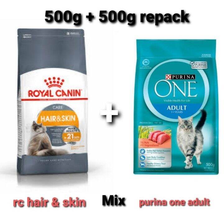 NEW ROYAL CANIN hair skin MIX Purina one adult 1KG (REPACK) Lazada