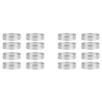 8Pcs Stainless Steel Tart Ring, Heat-Resistant Perforated Cake Mousse Ring Round Double Rolled Tart Ring Metal Mold