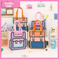 SQXRCH SHOP 4Pcs ผ้าไม่ทอ กระเป๋าถือบรรจุภัณฑ์ของขวัญ ขนมคุกกี้ขนม บรรจุภัณฑ์ขนมหวาน ถุงขนมถุง ของใหม่ เด็กๆเด็กๆ กระเป๋าโท้ท ตกแต่งวันเกิดเด็ก