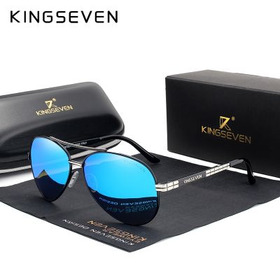 KINGSEVEN กรอบโลหะผสมดีไซน์ใหม่2022แว่นกันแดดโพลาไรซ์ HD สำหรับผู้ชาย UV400การป้องกัน
