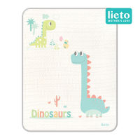 "New" Lieto ผ้าปูรองฉี่เด็ก ผ้ารองที่นอนเด็กแบบกันน้ำ (กันลื่น) Organic Cotton 100% ลาย Dino