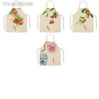 ☃ 1 Pcs Flower Pattern Women Lady Apron for Home Kitchen Restaurant Chinese Style Cooking Bib Aprons Catering Anti-Fouling