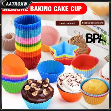 6pcs Random Cupcake Mold Set,Silicone Muffin Cups, Home Baking Cake Donut  Pudding Jelly Mould