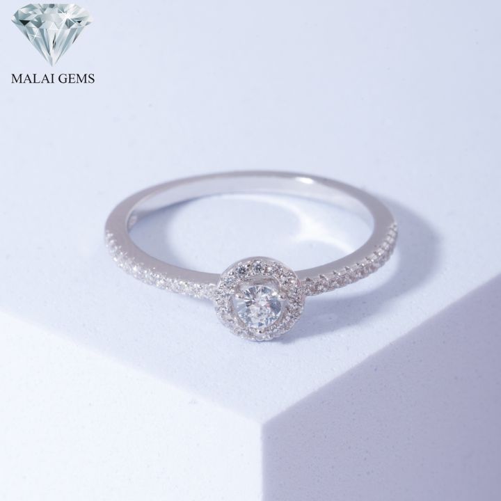 malai-gems-แหวนเพชร-แหวนเพชรล้อม-แหวน-halo-เงินแท้-925-เคลือบทองคำขาว-ประดับเพชรสวิส-cz-รุ่น-151-rh1753-แถมกล่อง