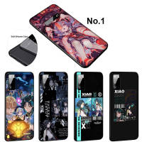 Casing หรับ iPhone 14 13 11 Pro Max 11 Mini 8+ 8 Plus FUL53 Genshin Impact Anime Pattern Phone เคสโทรศัพท์ อ่อนนุ่ม TPU Shockproof Black ปก