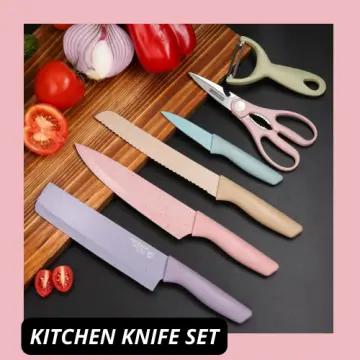 7pcs/set Stainless Steel Knife Set, Modern Chinese Character Pattern Knife  For Kitchen