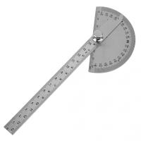 90 x 150mm 0-180 Degree Stainless Steel Adjustable Angle Ruler with 145mm Round Head Rotary Protractor