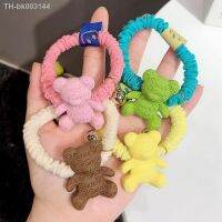 ☃☸ Korea Candy Color Fluorescent Cartoon Bear Letter Smile Face Elastic Hair Band For Girl Children Student Cute Rubber Ties Gift