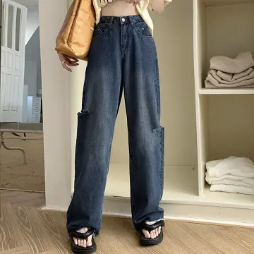 Flare Ripped Jeans High Waist Pants