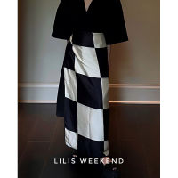 Hot selling products ? Lilis Weekend [Black And White Checkerboard Series] Exclusive Custom Heavy Industry Double Checkerboard Silk Scarf