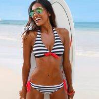 【CC】Sexy Bikinis Female Swimsuit Swimwear Halter Top Plaid Brazillian Bikini Set Bathing Suit Summer Beach Wear Biquini