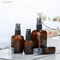 ◑  10-100ml Square Glass Light Proof Perfume Spray Bottles Dark Brown Refillable Split Bottle Travel Cosmetic Container With Cap