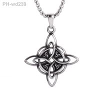 Stainless Steel Witch Knot Necklace Vintage Magic Knot Pagan Wiccan Symbol Pendant Necklace Pendant for Women Jewelry Gifts