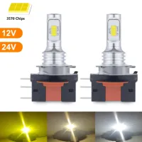 ใหม่ H15 LED ไฟหน้าหลอดไฟ CSP ชิปรถอัตโนมัติ DRL ไฟวิ่งกลางวัน H4 4300K 6000K 12000 LM 12V 24V ไฟหน้าหมอกโคมไฟ