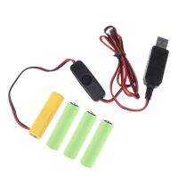 6V LR6 AA Dummy Battery AA Battery Eliminator Cable with Switch Replace 4Pcs 1.5V AA Batteries for LED Light Electronic