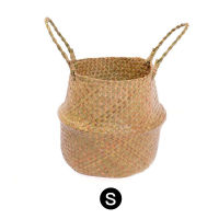 Sea Grass Wickerwork Basket Rattan Hanging Flower Pot Dirty Laundry Hamper Storage Basket 5 Sizes Kitchen Items Woven Basket