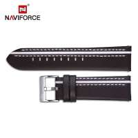 NAVIFORCE Leather Watchbands Luxury High Quality Men 24mm Watch Wrist Strap Brown Black Red Blue Casual Bracelet Belt