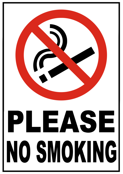 No Smoking Laminated Signage A4 Size | Lazada PH