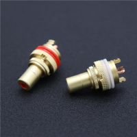 Copper Gold Plated RCA connectors rca stecker male signal line rca male plug lotus head copper RCA plug