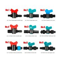 [HOT] 5pcs 16 Kinds Drip Irrigation Tape Ball Valves 1/2 quot; Thread 16mm 20mm 25mm Barbed Connectors Trickle Irrigation Water Pipe Valve