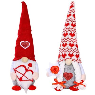 Valentines Day Love Heart Envelope Faceless Doll Gnome Plush Doll Holiday Figurines Home Party Decorations Lover Gift