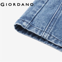 GIORDANO Women Shorts High Waist Five-Pocket Fashion Denim Shorts 100% Cotton Exposed Seam Summer Casual Denim Shorts 05403327TH