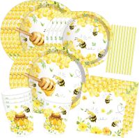 Bee Party Tableware Bees Theme Party Supplies Bumble Bee Tableware Plate For Girls Boys Kids Birthday Decorations