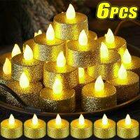 Christmas Candle Lights LED Electronic Candles Light With Battery Glitter Round Heart Tealight Wedding Party Ornament Home Decor