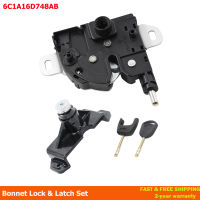 Bonnet Hood Lock &amp; Latch ครบชุดพร้อม2ปุ่มสำหรับ Ford Transit MK7 2006 2007 2008 2009 2010 2011 6C1A-16D748-AB