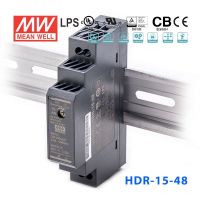 Original Mean Well HDR-15 30 60 100 150 Series DC 5V 12V 15V 24V 48V Meanwell Ultra Slim รูปร่างขั้นตอน DIN Rail Power Supply