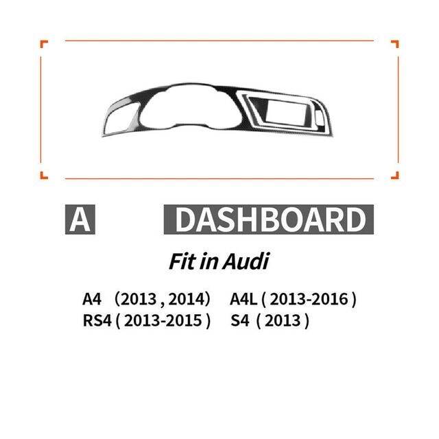 แผงหน้าปัดคาร์บอนแต่งรถไฟเบอร์แผงควบคุมมิเตอร์เครื่องประดับตกแต่งรถเหมาะสำหรับ-a4รถออดี้-a4l-b8-rs4-rs5-s5-a5