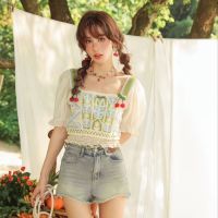 GIRI x CLOUD SEASON GS23425 Cherry Green knitting Top เสื้อผ้าแฟชั่น เสื้อเชิ้ต