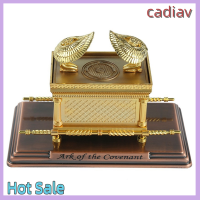 ของขวัญคริสต์มาส Cadiav The Ark Of The Covenant Replica Statue ชุบทองมีหีบ Aaron Rod