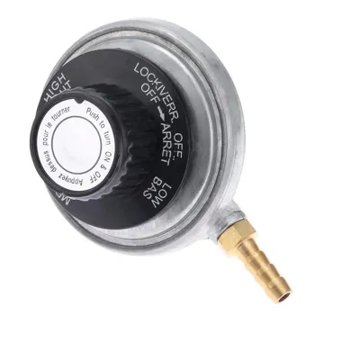 1 Pound Propane Tank Low Pressure Adjustable Gas Regulator with 1/4Inch Barb Hose Connection