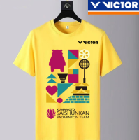 Victor 2023สำหรับทั้งหญิงและชายเสื้อยืดรูปแบดมินตันใหม่เสื้อกีฬาแขนสั้นระบายอากาศได้ดีแห้งเร็วเสื้อทีมแข่งขันกีฬามืออาชีพเสื้อเจอร์ซี่วอลเลย์บอลนักเรียน