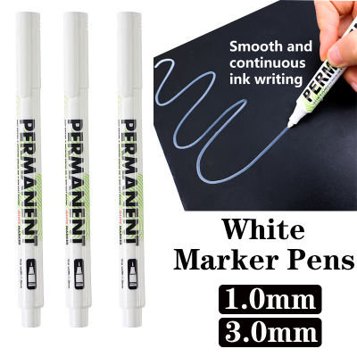1/3ชิ้นปากกามาร์คเกอร์สีขาวขนาด1.0มม. 3.0มม. ปากกาเจลสีขาวกันน้ำมันเยิ้มปากกาวาดลายกราฟฟิตีแบบทำมือเครื่องเขียนอุปกรณ์การเรียนเขียน