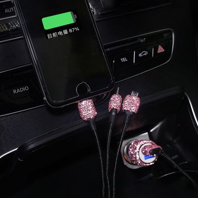 【CC】☎♈  USB Car Charger 5V 2.1A Port Fast Pink Styling Accessories Interior Woman Ornaments