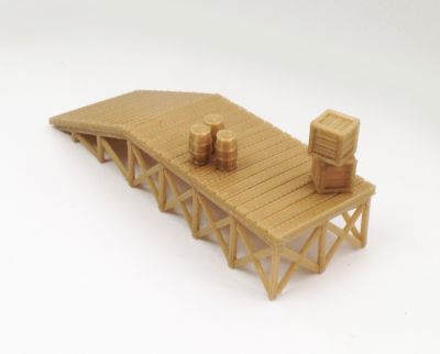 Outland Models Wooden Style Platform Loading Dock w Goods HO Scale Train Railway