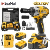 DELTON 2in1 บล็อกแบต &amp; สว่าน 199V รุ่นใหม่! มอเตอร์ BRUSHLESS ไร้แปรงถ่าน พร้อมแบตเตอรี่ Li-ion 2 ก้อน (แบตใหญ่) บล็อกลม บล็อกไฟฟ้า สว่านไร้สาย บล็อกแบตเตอรี่ บล็อกไร้สาย พร้อมอุปกรณ์ครบชุด XR Series รุ่น CWT-991 Brushless Impact Wrench