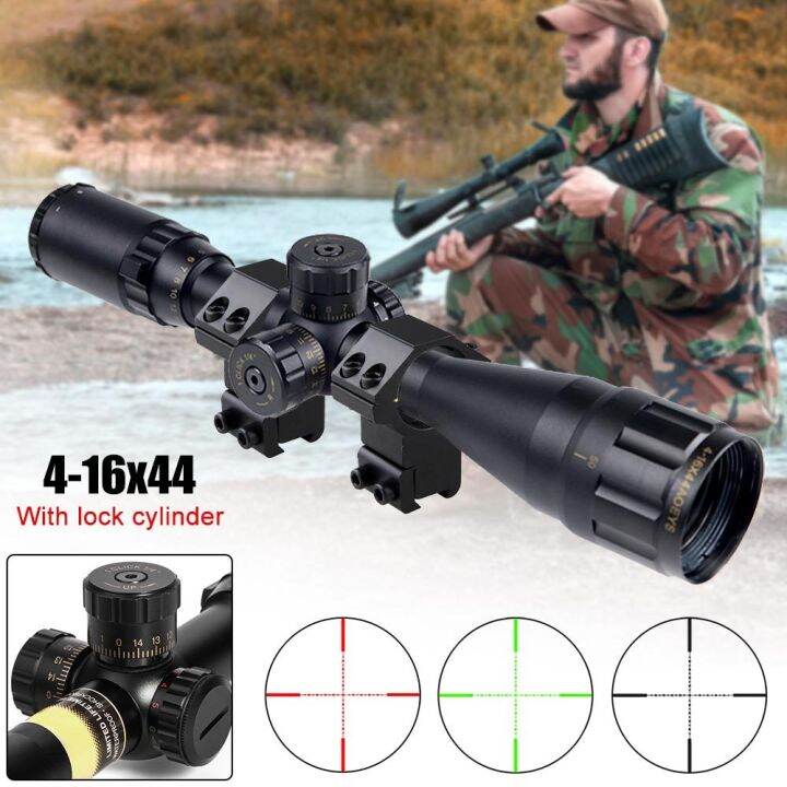 bsa-optics-ยุทธวิธี-4-16x44-st-optic-cross-sight-สีเขียวสีแดง-illuminated-optic-ขอบเขต-11-20-มม-with-cr2032-3v-battery